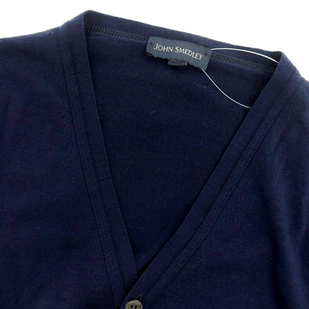 【中古】ジョンスメドレー JOHN SMEDLEY ハイゲージ ニュージーランドメリノ ウール カーディガン ネイビー【 S 】【 状態ランクB 】【 メンズ 】