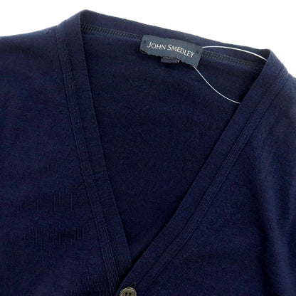 【中古】ジョンスメドレー JOHN SMEDLEY ハイゲージ ニュージーランドメリノ ウール カーディガン ネイビー【 S 】【 状態ランクB 】【 メンズ 】
