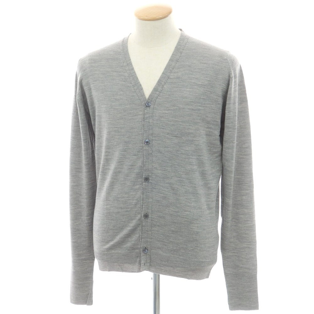 【中古】ジョンスメドレー JOHN SMEDLEY ハイゲージ ニュージーランドメリノ ウール カーディガン グレー【 S 】【 状態ランクB 】【 メンズ 】
