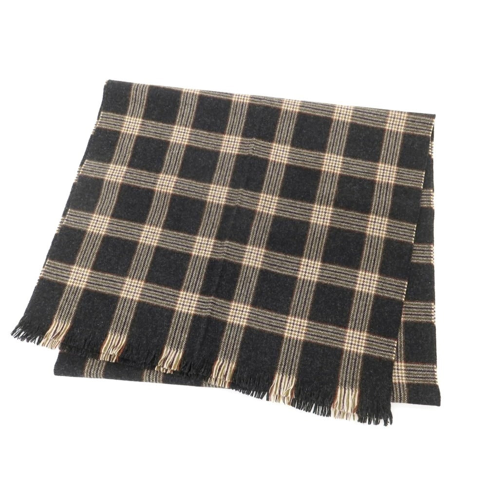 【中古】ジョシュアエリス Joshua Ellis ウール チェック マフラー ブラック系xベージュ【 状態ランクA 】【 メンズ 】