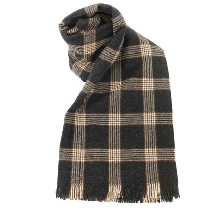 【中古】ジョシュアエリス Joshua Ellis ウール チェック マフラー ブラック系xベージュ【 状態ランクA 】【 メンズ 】