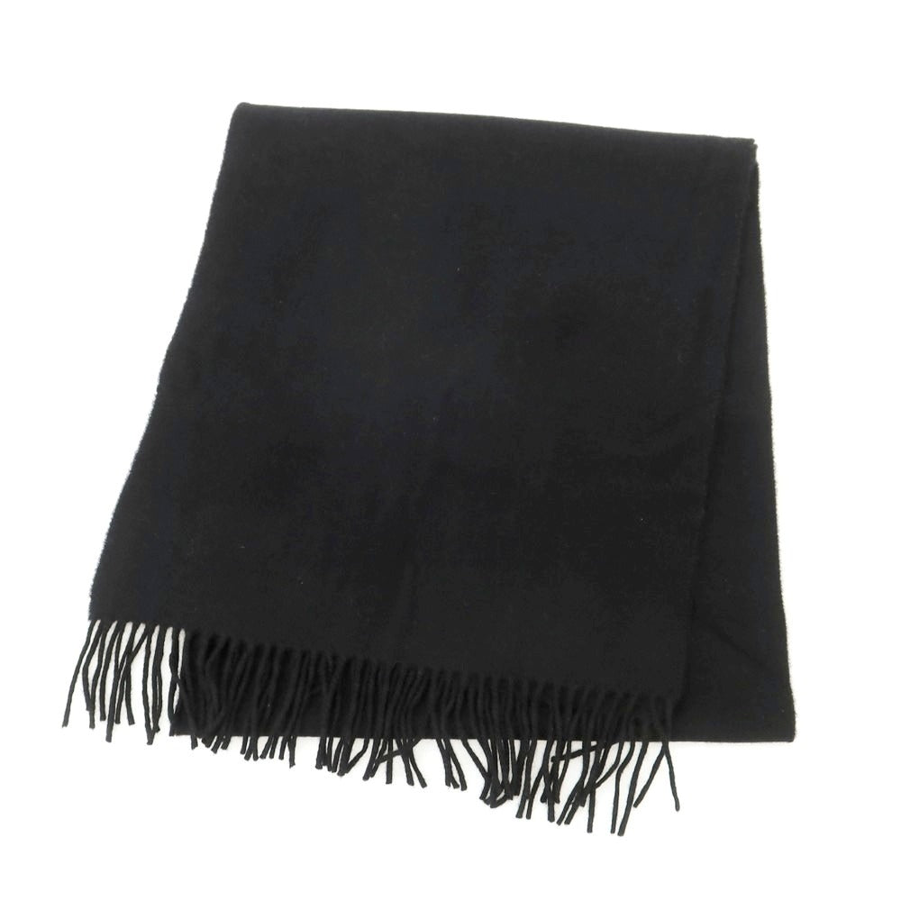 【中古】ジョンストンズ JOHNSTONS カシミヤ マフラー ブラック【 状態ランクA 】【 メンズ 】