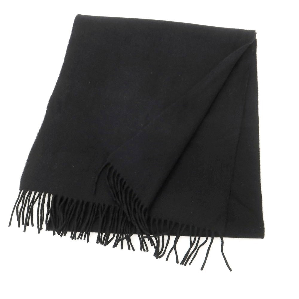 【中古】ジョンストンズ JOHNSTONS カシミヤ マフラー ブラック【 状態ランクA 】【 メンズ 】