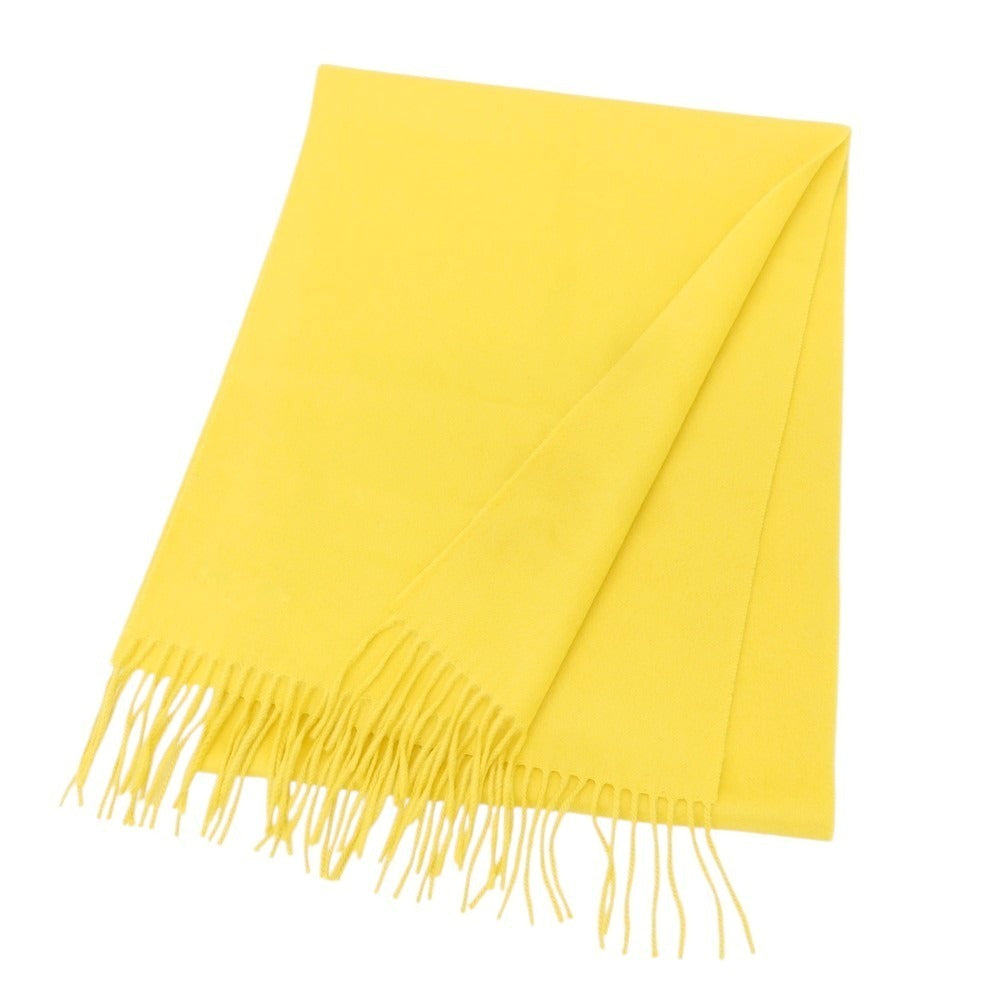 【中古】ジョンストンズ JOHNSTONS カシミヤ マフラー イエロー【 状態ランクA 】【 メンズ 】