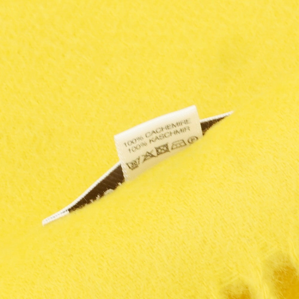 【中古】ジョンストンズ JOHNSTONS カシミヤ マフラー イエロー【 状態ランクA 】【 メンズ 】