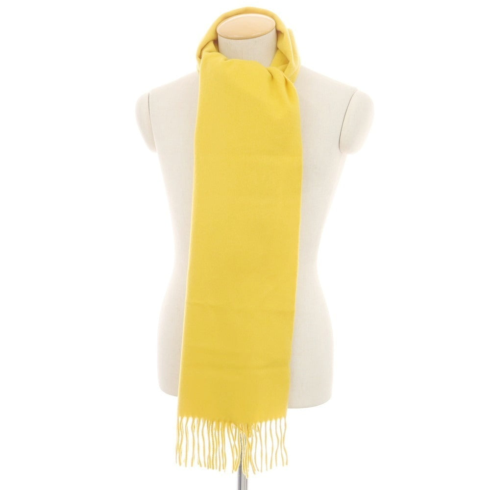 【中古】ジョンストンズ JOHNSTONS カシミヤ マフラー イエロー【 状態ランクA 】【 メンズ 】