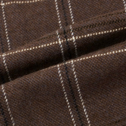 【中古】ジョンストンズ JOHNSTONS カシミヤ チェック マフラー ブラウンxホワイト【 状態ランクA 】【 メンズ 】