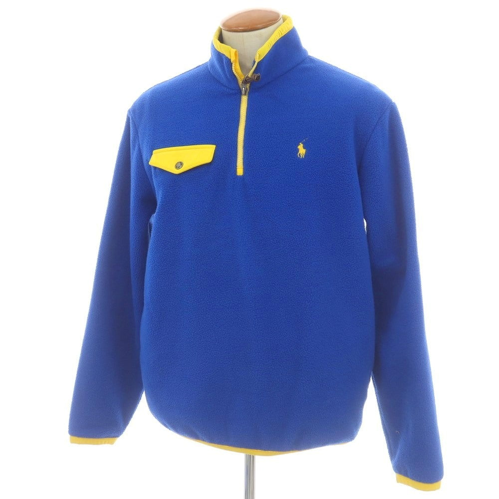 【中古】ポロ ラルフローレン Polo Ralph Lauren ポリエステル スタンドカラー ハーフジップ フリースジャケット ブルーxイエロー【 M 】【 状態ランクB 】【 メンズ 】