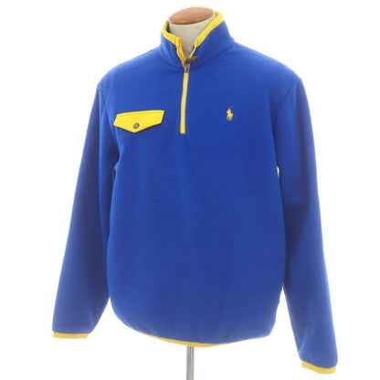 【中古】ポロ ラルフローレン Polo Ralph Lauren ポリエステル スタンドカラー ハーフジップ フリースジャケット ブルーxイエロー【 M 】【 状態ランクB 】【 メンズ 】