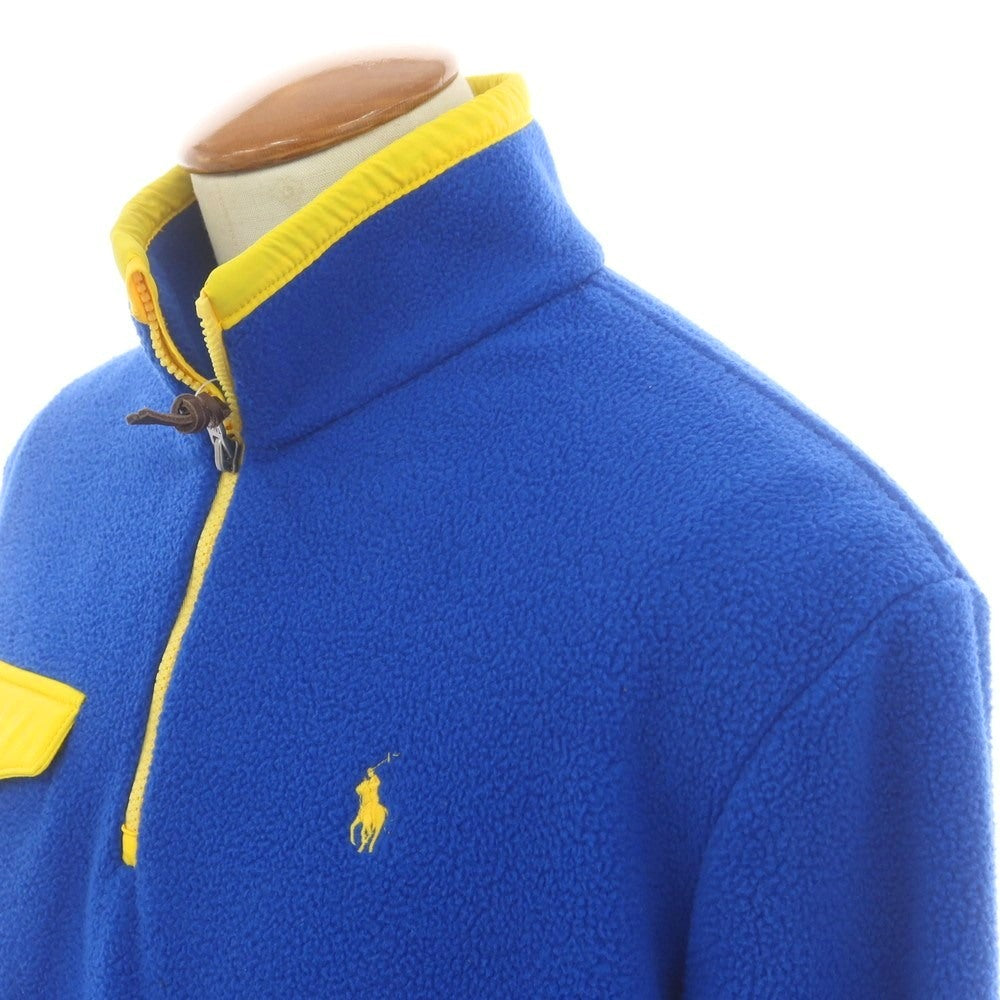 【中古】ポロ ラルフローレン Polo Ralph Lauren ポリエステル スタンドカラー ハーフジップ フリースジャケット ブルーxイエロー【 M 】【 状態ランクB 】【 メンズ 】