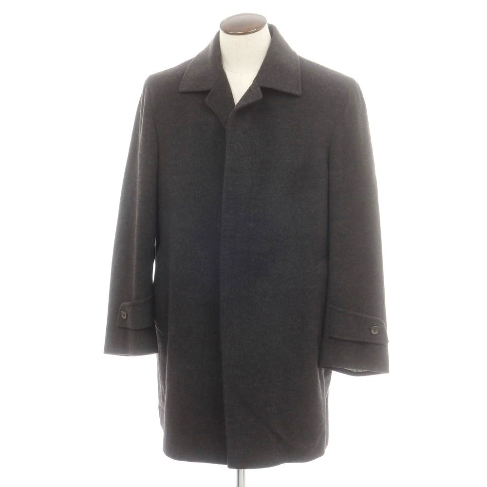 【中古】ダーバン D’URBAN カシミヤ ステンカラーコート チャコール系【 LL 】【 状態ランクC 】【 メンズ 】