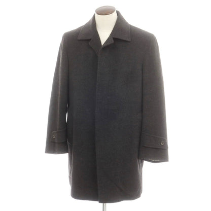 【中古】ダーバン D’URBAN カシミヤ ステンカラーコート チャコール系【 LL 】【 状態ランクC 】【 メンズ 】