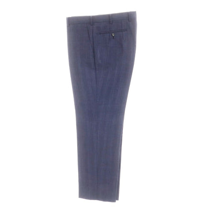 【中古】ヘンリー プール Henry Poole モヘヤウール チェック 2つボタンスーツ ネイビー【 表記なし  (L位) 】【 状態ランクB 】【 メンズ 】