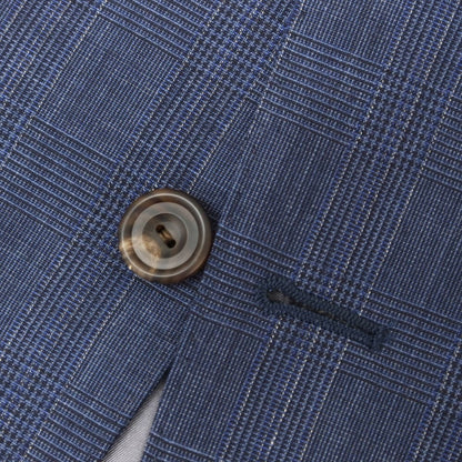 【中古】ヘンリー プール Henry Poole モヘヤウール チェック 2つボタンスーツ ネイビー【 表記なし  (L位) 】【 状態ランクB 】【 メンズ 】