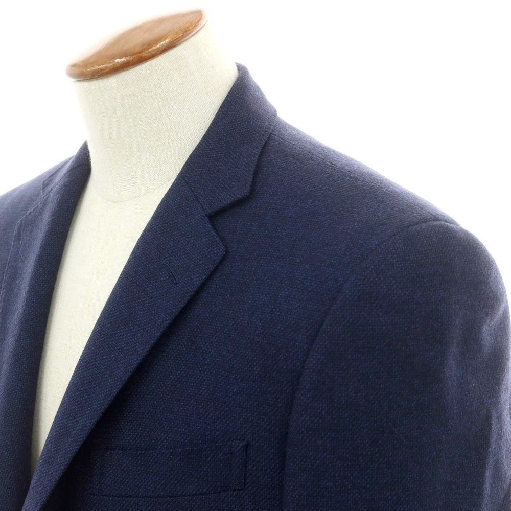 【中古】イセタンメンズ ISETAN MENS ウール チェック テーラードジャケット ネイビー【 A98（M位） 】【 状態ランクB 】【 メンズ 】