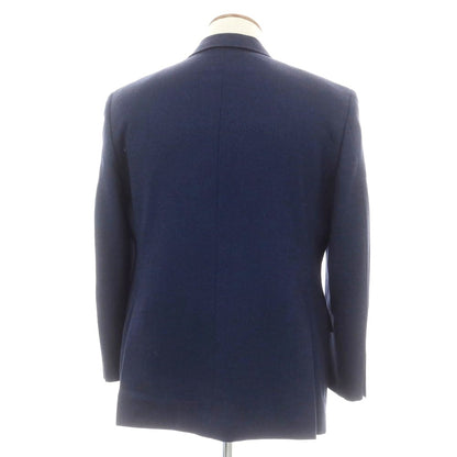 【中古】イセタンメンズ ISETAN MENS ウール チェック テーラードジャケット ネイビー【 A98（M位） 】【 状態ランクB 】【 メンズ 】