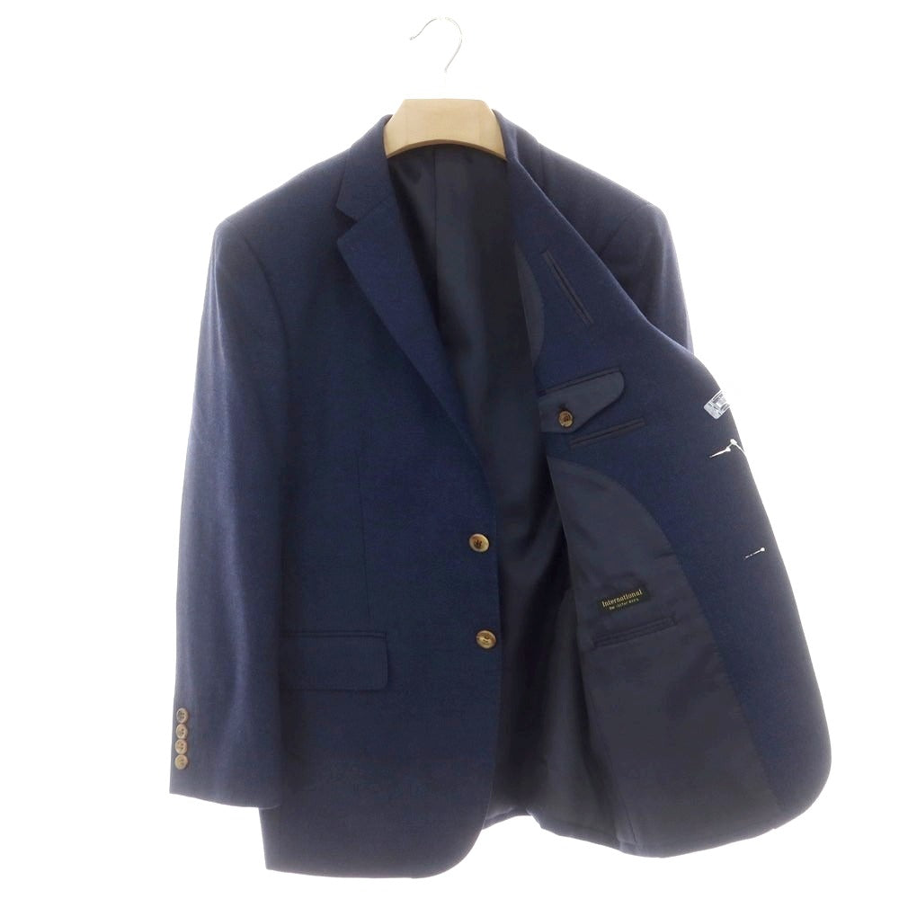 【中古】イセタンメンズ ISETAN MENS ウール チェック テーラードジャケット ネイビー【 A98（M位） 】【 状態ランクB 】【 メンズ 】