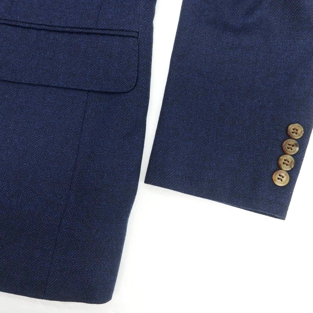【中古】イセタンメンズ ISETAN MENS ウール チェック テーラードジャケット ネイビー【 A98（M位） 】【 状態ランクB 】【 メンズ 】