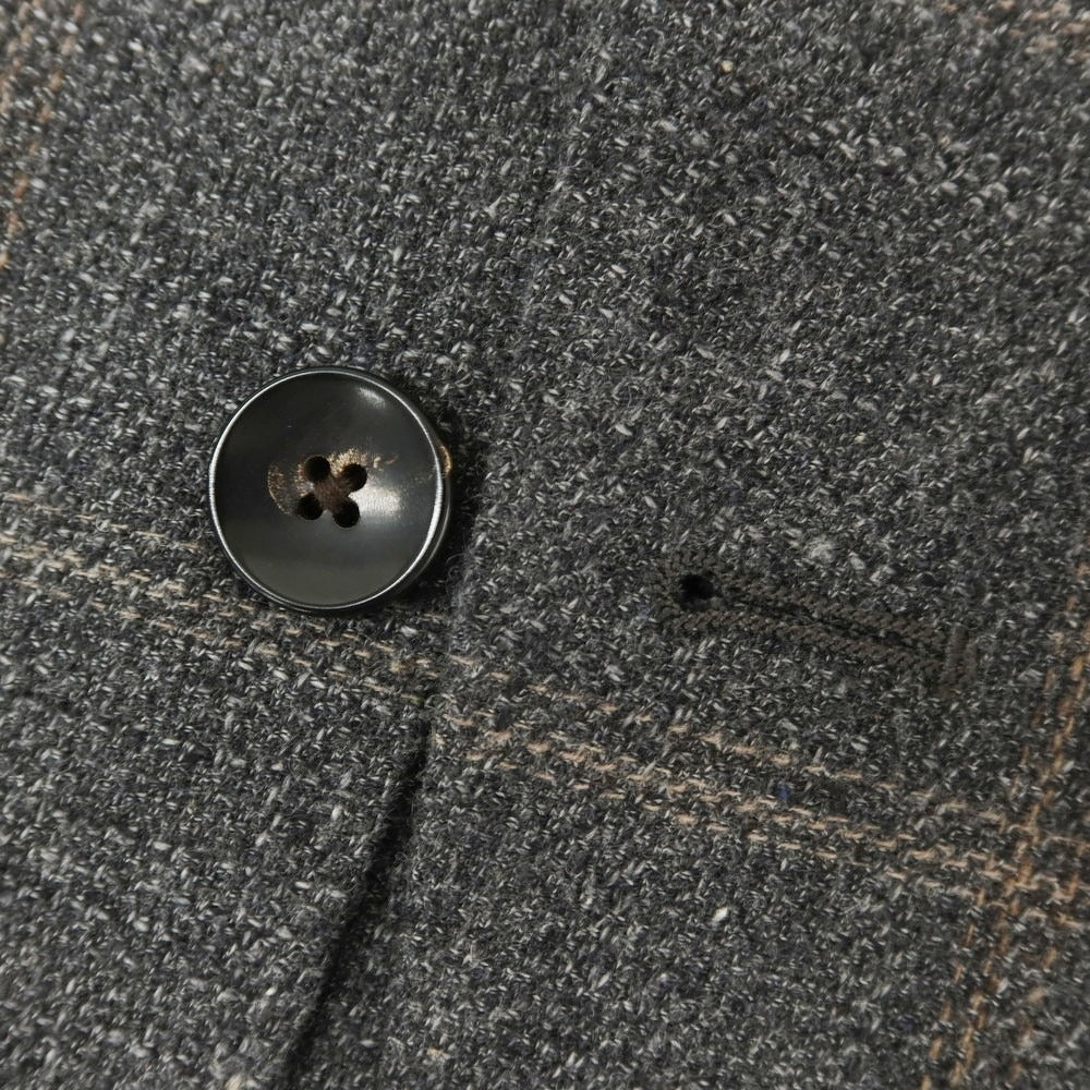【中古】ラルディーニ LARDINI ウールコットンリネン チェック テーラードジャケット グレーxベージュ【 48 】【 状態ランクB 】【 メンズ 】