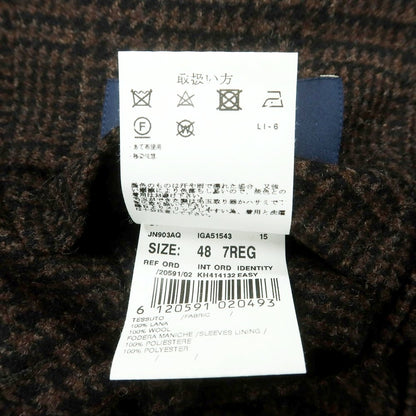 【中古】ラルディーニ LARDINI ウール チェック テーラードジャケット ブラウンxブラック【 48 】【 状態ランクB 】【 メンズ 】