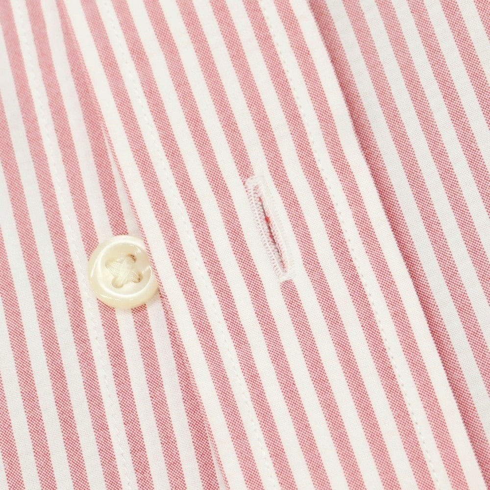 [Used] Ralph Lauren Nylon Polyester Striped Short Sleeve BD Shirt Dark Pink x White [M] [Condition Rank B] [Men&