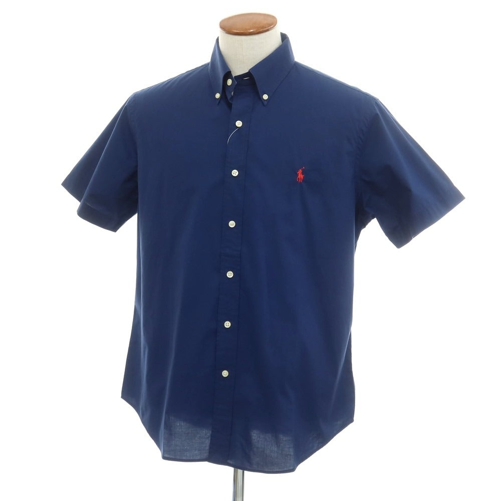 【中古】ラルフローレン RALPH LAUREN コットン 半袖BDシャツ ネイビー【 M 】【 状態ランクC 】【 メンズ 】