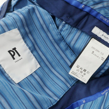 【中古】ピーティートリノ PT TORINO ストレッチ コットン カジュアルスラックスパンツ ブルー【 50 】【 状態ランクC 】【 メンズ 】 [BPD]