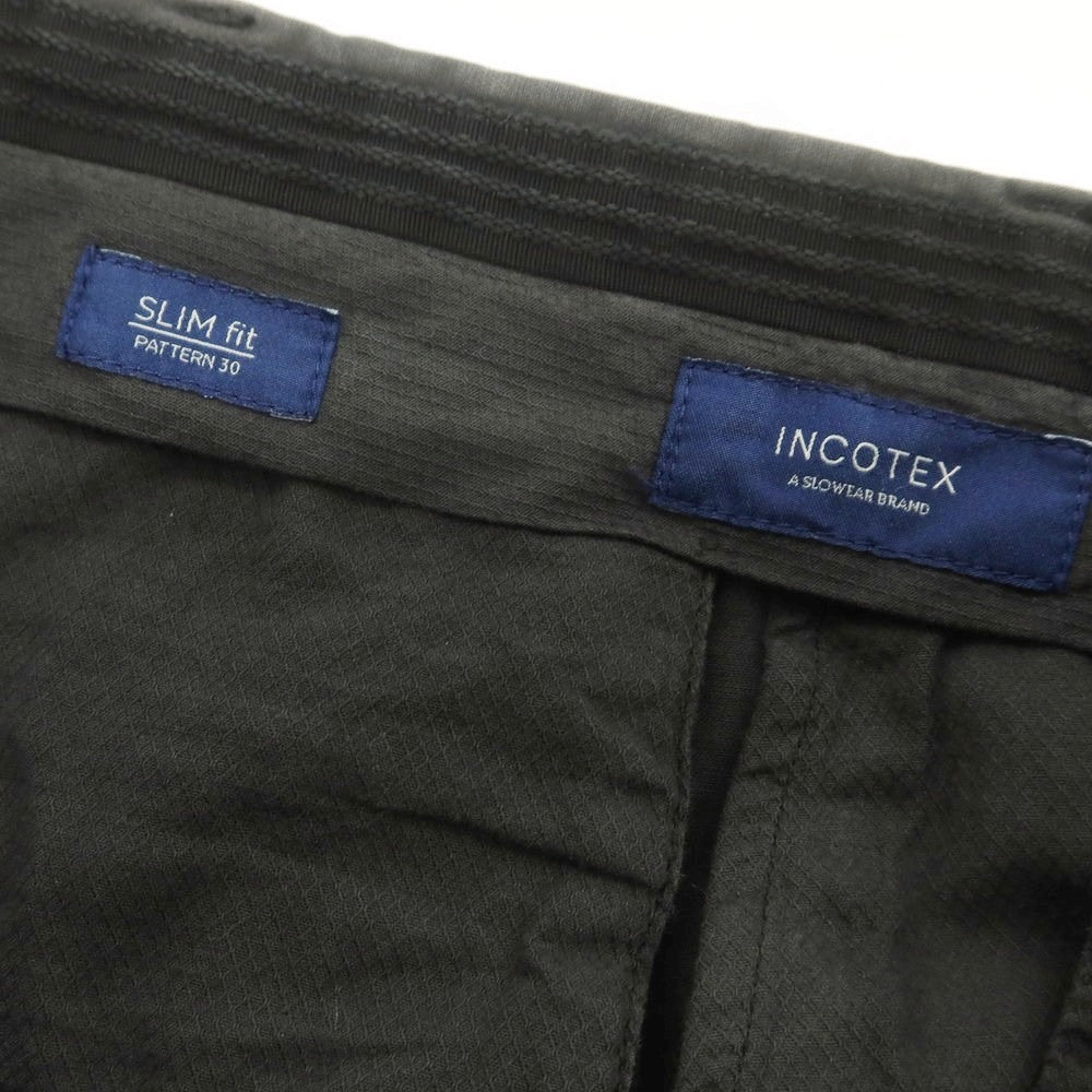 【中古】インコテックス INCOTEX ストレッチ コットン カジュアルスラックスパンツ ダークグレー系【 52 】【 状態ランクC 】【 メンズ 】