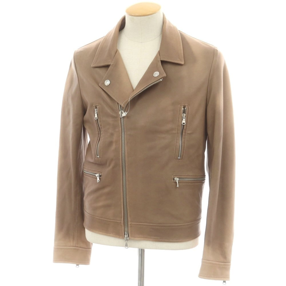 【中古】ラディーチェ Radice ラムレザー ダブルジップ ライダースジャケット ブラウン【 48 】【 状態ランクD 】【 メンズ 】