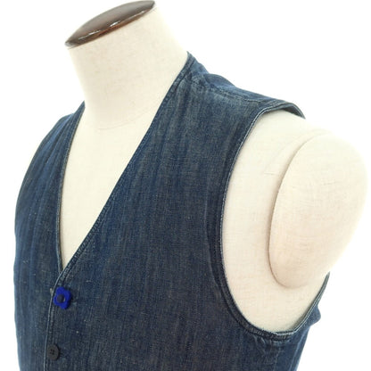 【中古】ラルディーニ LARDINI コットンリネン ジレ ベスト ネイビー【 48 】【 状態ランクC 】【 メンズ 】