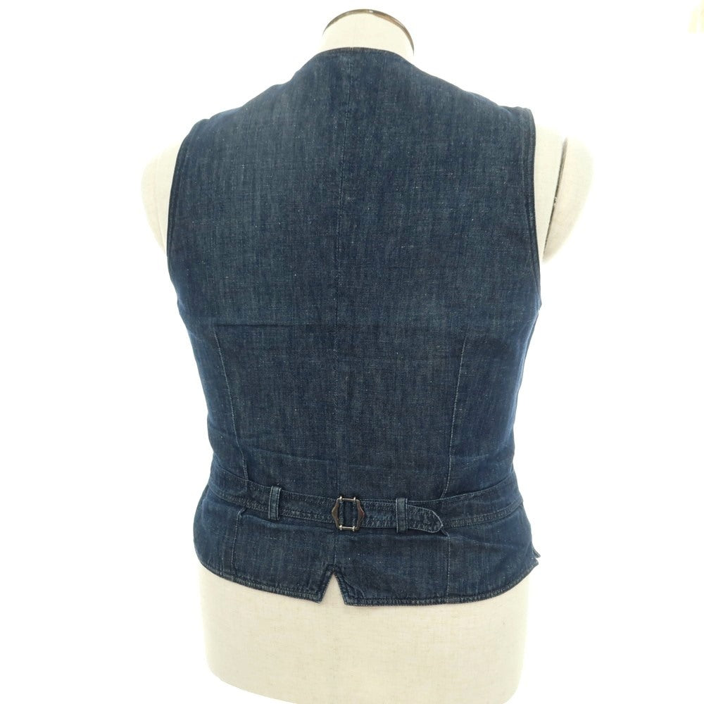 【中古】ラルディーニ LARDINI コットンリネン ジレ ベスト ネイビー【 48 】【 状態ランクC 】【 メンズ 】