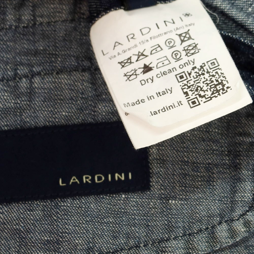 【中古】ラルディーニ LARDINI コットンリネン ジレ ベスト ネイビー【 48 】【 状態ランクC 】【 メンズ 】
