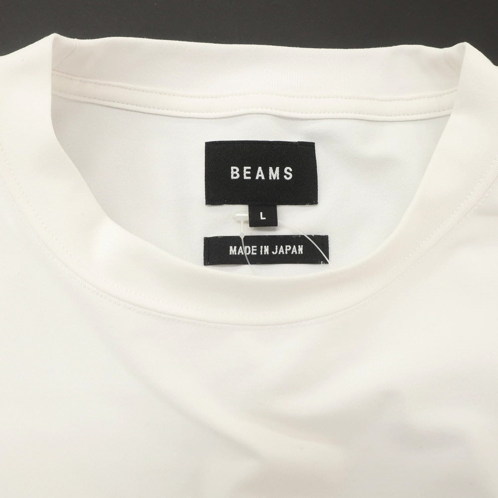 【中古】ビームス BEAMS ストレッチ ポリエステル クルーネック 半袖Ｔシャツ ホワイト【 L 】【 状態ランクB 】【 メンズ 】 [BPD]