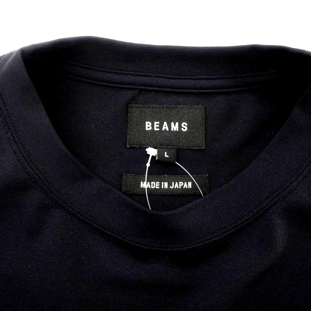 【中古】ビームス BEAMS ストレッチ ポリエステル クルーネック 半袖Ｔシャツ ブラックネイビー【 L 】【 状態ランクB 】【 メンズ 】