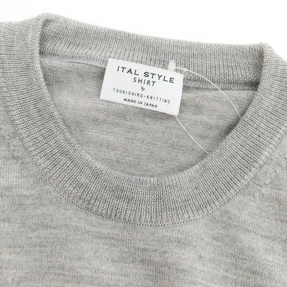 【中古】イタルスタイル ITAL STYLE ハイゲージ ウール クルーネック プルオーバーニット グレー【 LL 】【 状態ランクB 】【 メンズ 】