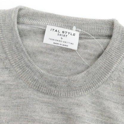 【中古】イタルスタイル ITAL STYLE ハイゲージ ウール クルーネック プルオーバーニット グレー【 LL 】【 状態ランクB 】【 メンズ 】
