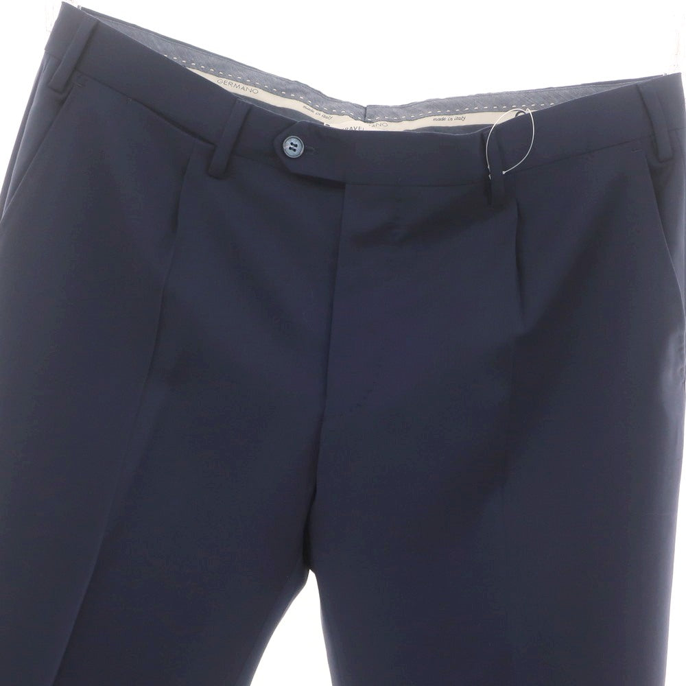 【中古】ジェルマーノ GERMANO SUPER100’S ウール ドレススラックスパンツ ネイビー【 50 】【 状態ランクB 】【 メンズ 】