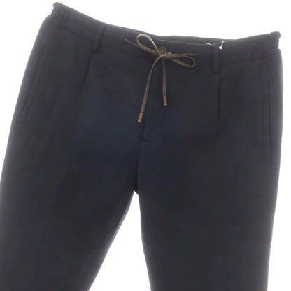 【中古】ベルナルド ジュスティ BERNARDO GIUSTI レーヨンナイロン ジャージー イージースラックスパンツ ネイビー【 50 】【 状態ランクD 】【 メンズ 】