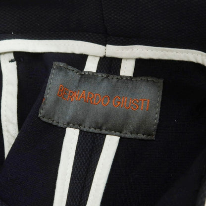 【中古】ベルナルド ジュスティ BERNARDO GIUSTI レーヨンナイロン ジャージー イージースラックスパンツ ネイビー【 50 】【 状態ランクD 】【 メンズ 】