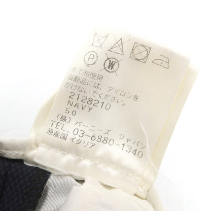 【中古】ベルナルド ジュスティ BERNARDO GIUSTI レーヨンナイロン ジャージー イージースラックスパンツ ネイビー【 50 】【 状態ランクD 】【 メンズ 】