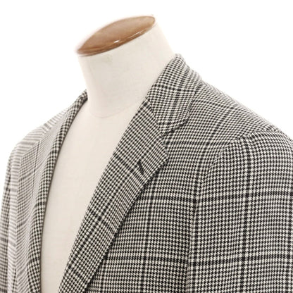 [Used] SOVEREIGN wool linen check tailored jacket, black x white [46] [Condition Rank A] [Men&
