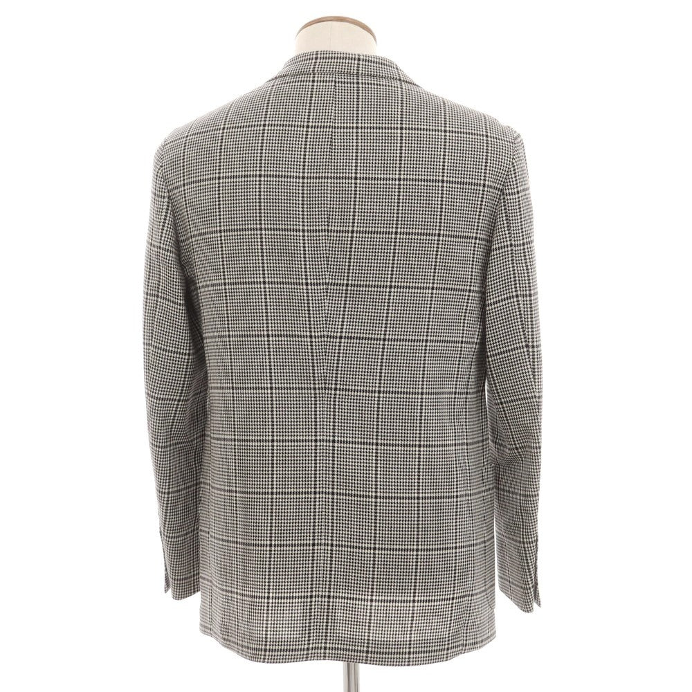 [Used] SOVEREIGN wool linen check tailored jacket, black x white [46] [Condition Rank A] [Men&
