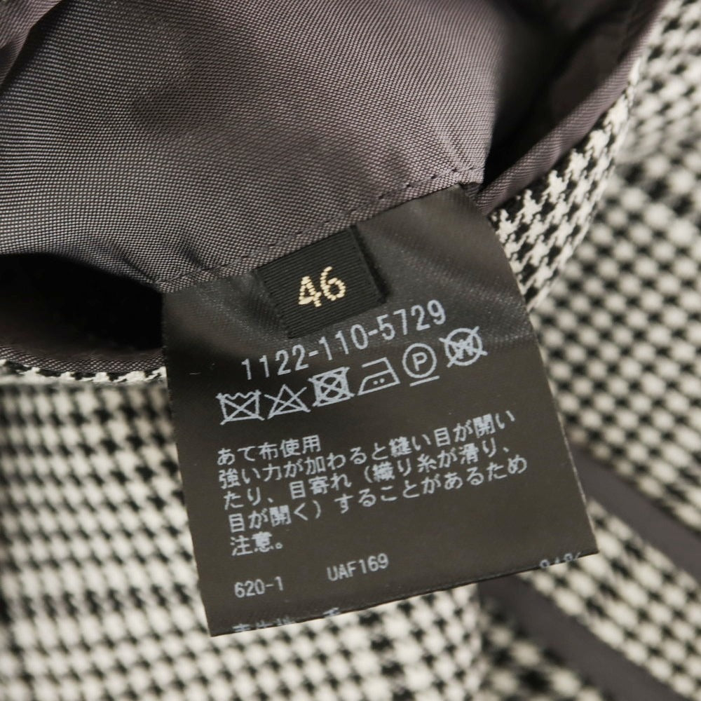 [Used] SOVEREIGN wool linen check tailored jacket, black x white [46] [Condition Rank A] [Men&
