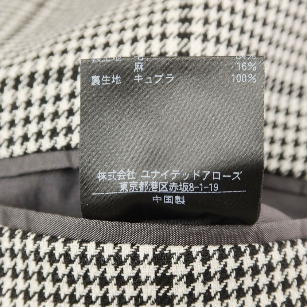 [Used] SOVEREIGN wool linen check tailored jacket, black x white [46] [Condition Rank A] [Men&