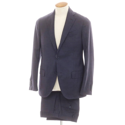 【中古】ラルディーニ LARDINI ウール 3つボタンスーツ ネイビー【 46 】【 状態ランクB 】【 メンズ 】