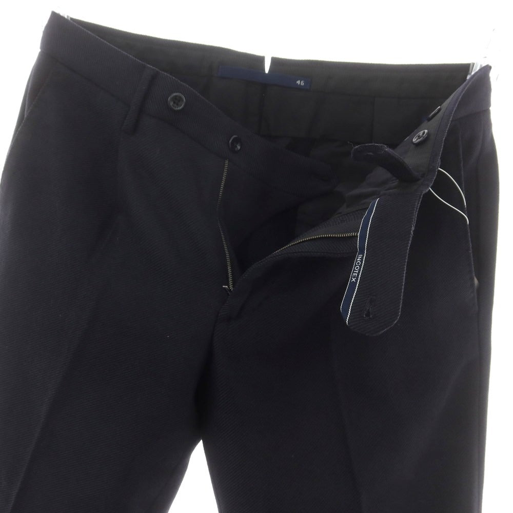 【中古】インコテックス INCOTEX ストレッチ ウールナイロン ドレススラックスパンツ ネイビー【 46 】【 状態ランクB 】【 メンズ 】