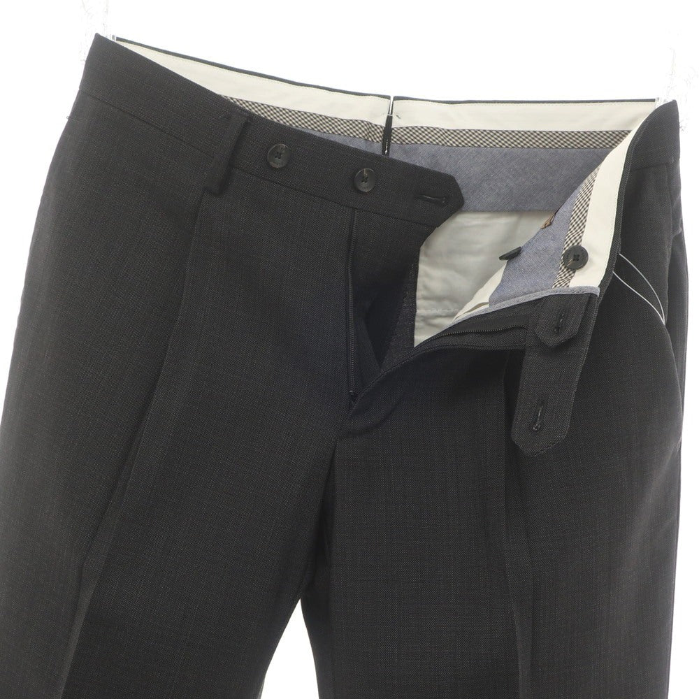 [Used] CARUSO Stretch Wool Nylon Dress Slacks Pants Black x Light Gray [44/7R] [Condition Rank A] [Men&