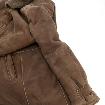 【中古】ジモス GMS-75 GIMO’S ムートン コート ブラウン【 表記なし（XS） 】【 状態ランクD 】【 メンズ 】