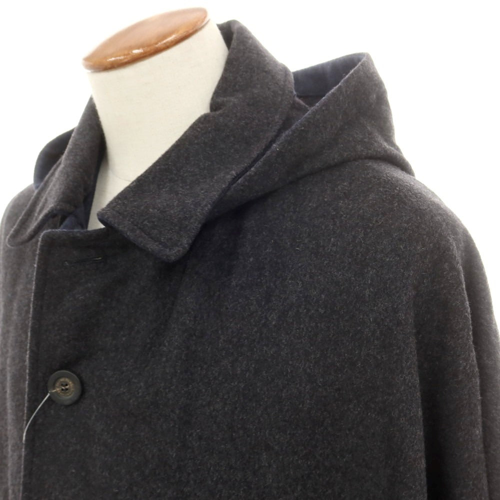 【中古】シュナイダー SCHNEIDERS LOTHAR ウールカシミヤ マント ポンチョ グレイッシュネイビー系【 48 】【 状態ランクA 】【 メンズ 】