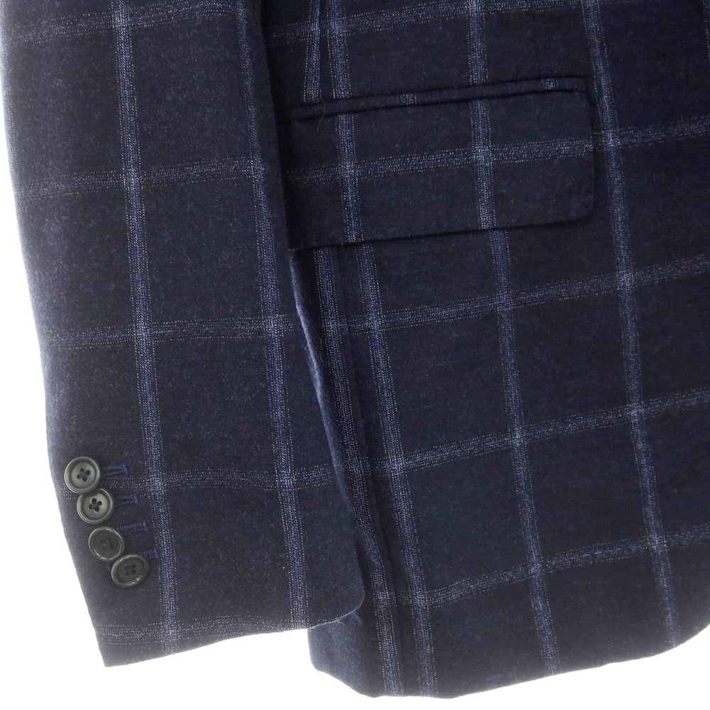【中古】デペトリロ DE PETRILLO ウール チェック 3つボタンスーツ ネイビー【サイズ44】【 状態ランクA 】【 メンズ 】 [DPD]